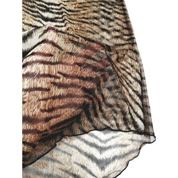 Tiger Animal Print Sheer Tunic Top By Jordan Taylor S Mob‎ Wife - Picture 6 of 11